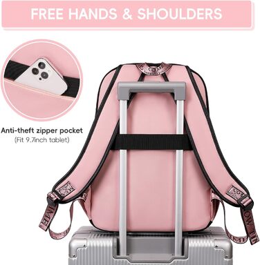 Рюкзак для дівчинки-підлітка, 3-5 клас, модний шкільний рюкзак з брелоком та ручкою-телескопом, рожевий