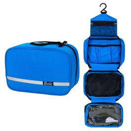 Сумка для туалетних аксесуарів на блискавці, дорожня, для жінок та чоловіків, з 4 відділеннями, вантажна, для кемпінгу, оксфорд (блакитна), M