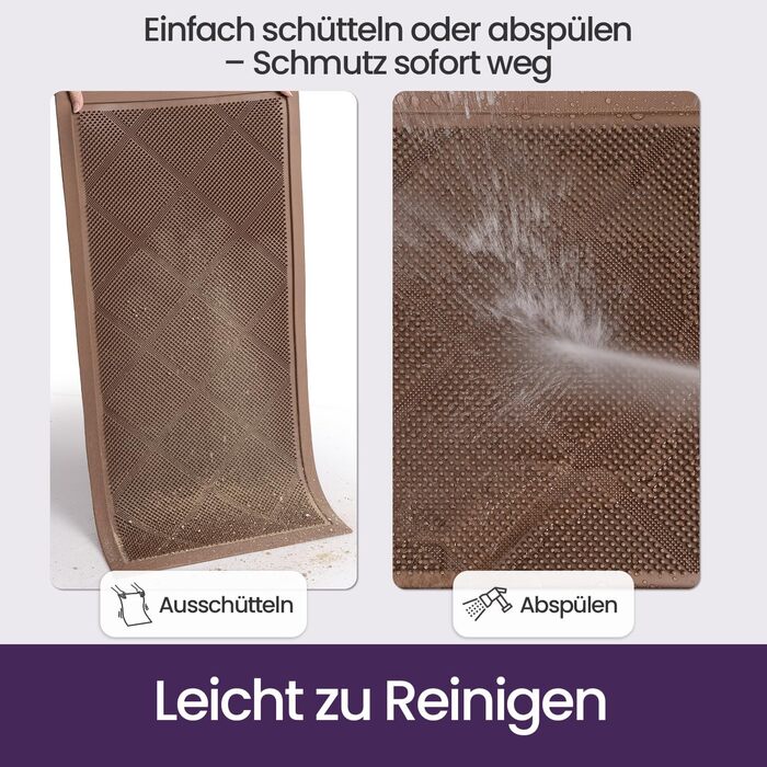 Килимок для дому та вулиці DEXI, 43x90 см, коричневий, водонепроникний, з антиковзким покриттям