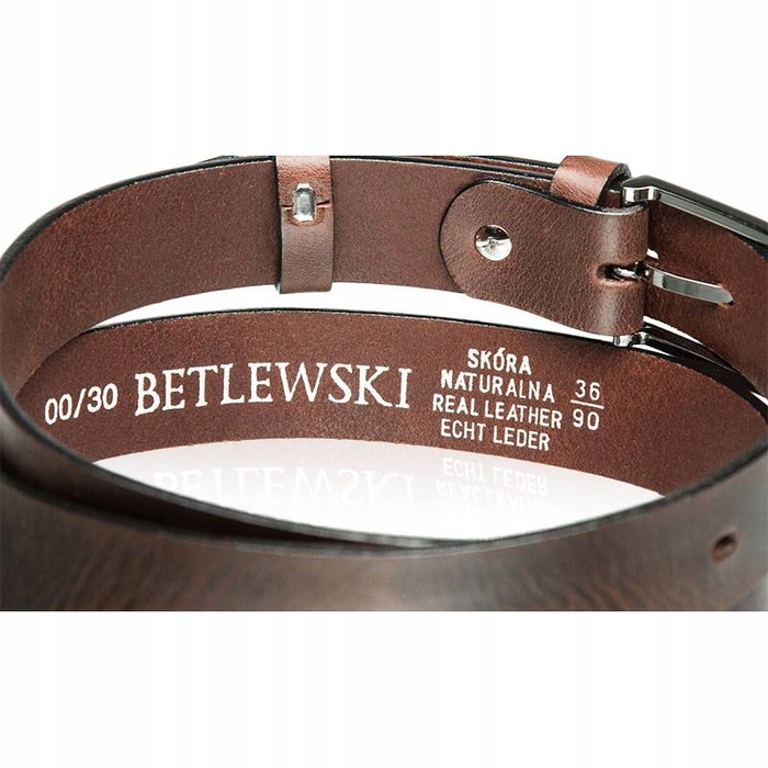 Шкіряний ремінь BETLEWSKI LIC30-0 коричневий, 105 см
