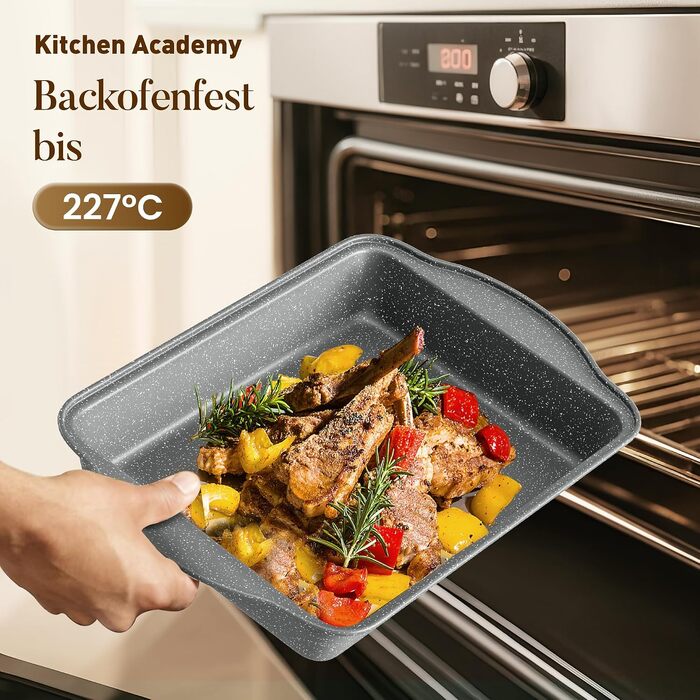 Набір посуду Kitchen Academy, 17 предметів, каструлі та сковороди з антипригарним покриттям для індукційних плит (Сірий)