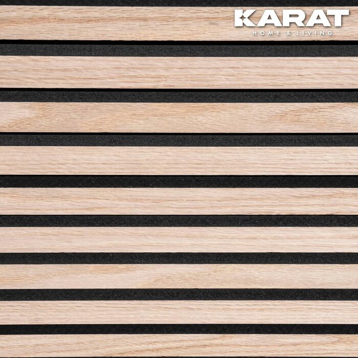 Акустичні настінні панелі KARAT з натурального шпона для шумоізоляції та звукопоглинання, дерево та фетр (60 x 60 см, Білий дуб)