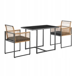 Комплект садових меблів ExitoDesign з металу, чорний, 3 предмети