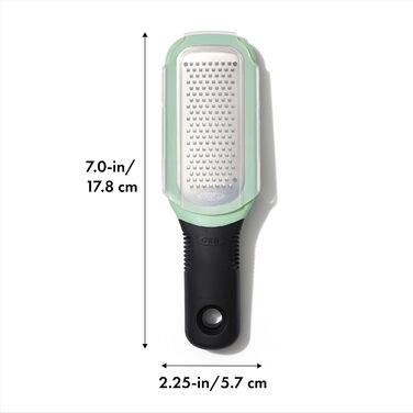 OXO Good Grips Тріскачка для тертя з контейнером для збору - для овочів та імбиру/часнику