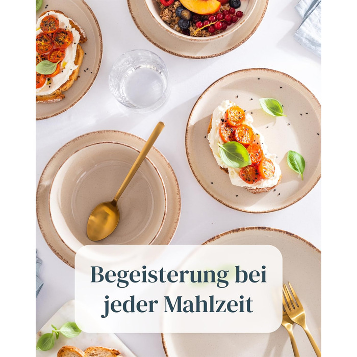 Набір посуду Steingut (36 предметів) для 12 осіб, Rustic стиль, Pure Living, бежевий колір