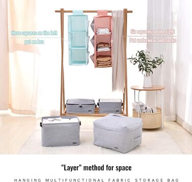 Настінна полиця-органайзер для шафи, 4 відділення, сітчасті кишені, сірий колір, 30x22.5x80 см