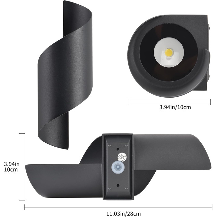LED вуличний світильник на стіну, 10W, IP65, 3000K, теплий білий, сучасний, для саду, вітальні, спальні
