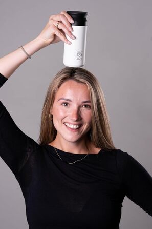 Термокружка з нержавіючої сталі 350 мл | Термокружка для кави та чаю на винос | З подвійними стінками, ізольована, не протікає | Travel Tumbler | Зберігає тепло 4 години / холод 8 годин (Білий Шовк)