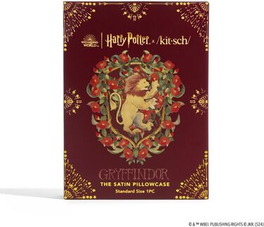 Kitsch Harry Potter satin pillowcase with zipper for hair and skin, softer than silk pillowcases, machine washable, wrinkle-free, standard size pillowcases