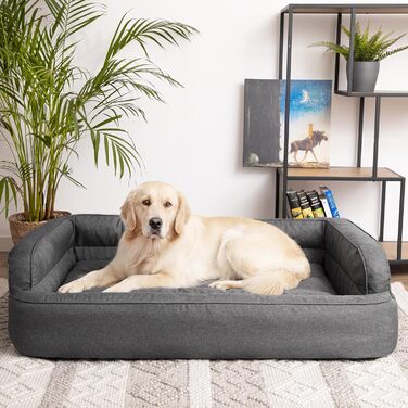 Dog bed, pet furniture, cat bed, removable cover, dog basket, dog cushion, dog lounger, sleeping places, dog sofa, XL: 96x62 cm (2: 96x62 cm, Graphite)