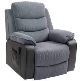 HOMCOM Power Lift TV Chair with Lifting Assistance, Electric Recliner with Lie-Flat Function, Pocket Spring, TV Chair with Footrest, Side Pocket and Remote Control, Dark Grey | Aosom