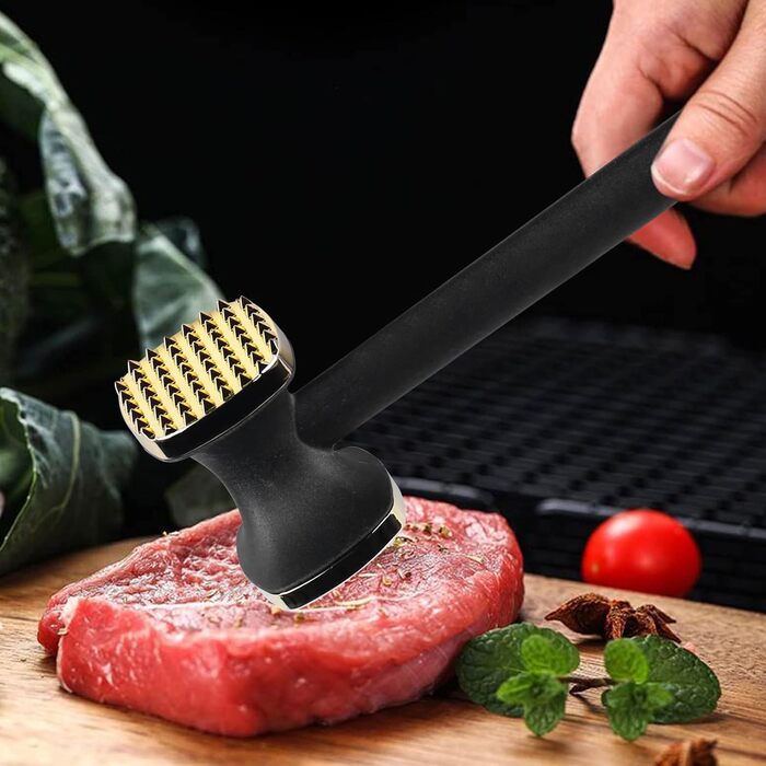 Нізіріо Fleischklopfer: М'ясорубка з нержавіючої сталі, подвійний молоток для шніцелів, безпечна для миття в посудомийній машині