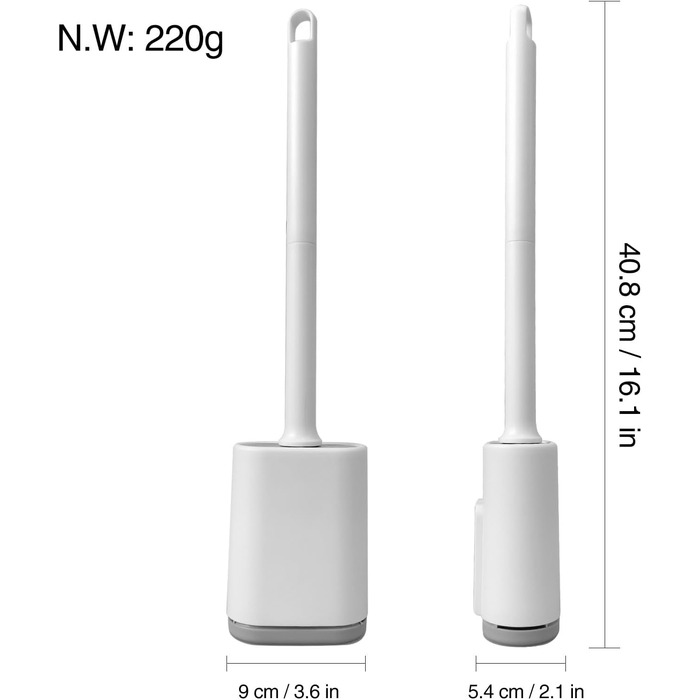 Силіконова щітка для унітазу Klobürste з кріпленням на стіну без свердління, швидковисихаючий тримач, набір (білий)