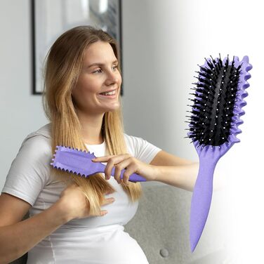 Браш для створення локонів Lockenbürste, фіксуюча щітка для укладки волосся, розпушувач для жінок (фіолетовий)