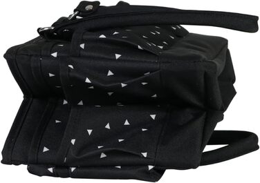 Everything Mary Blaugruner, geometric deluxe store and tote bag, organizer for crafts, sewing, paper, art, desk, canvas, accessories, storage with handles for travel (black and white triangle)