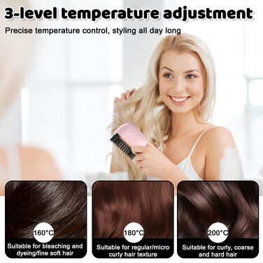 Бездротова щітка-випрямляч для волосся Mini Hair Straightener Brush, 160°C-200°C з LED дисплеєм та 3 температурними режимами (M6)