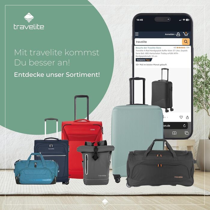 Чохол-валіза Travelite Bali, середній, 65 літрів, зелений, з TSA замком