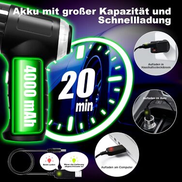 Портативний бездротовий пилосос Jingyunali - потужний 8000PA для дому, авто, тварин та важкодоступних місць