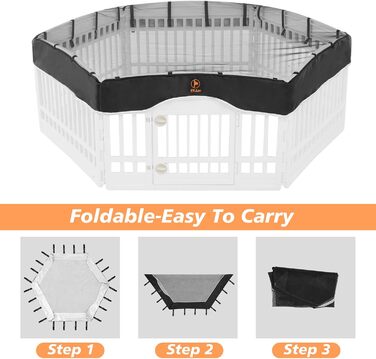 Клітка-загон для собак PJYuCien, 8 панелей, 61 см, для дому, з підлогою, металева, складана, для цуценят, тренувальний загін, чорна