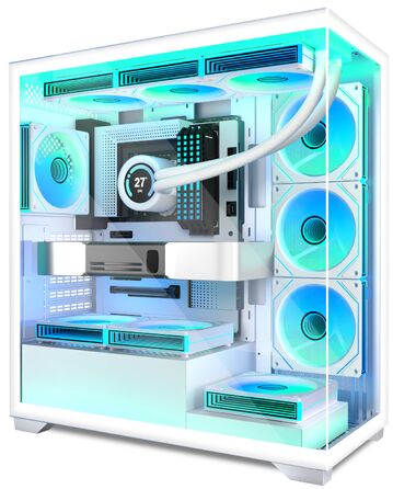 Ігровий корпус для ПК ANSAITE ATX Mid-Tower, 6 ARGB PWM вентиляторів, панорамне загартоване скло, підтримка радіатора 360мм, USB Type-C, Чорний