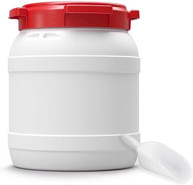 Контейнер для корму для тварин Box Fabrik з кришкою та лопаткою | 15 літрів, HDPE, преміум-якість