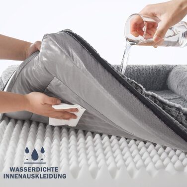 Ортопедичне ліжко для собак середніх та великих порід FURTIME, з memory foam, сіре, 89x64x18 см