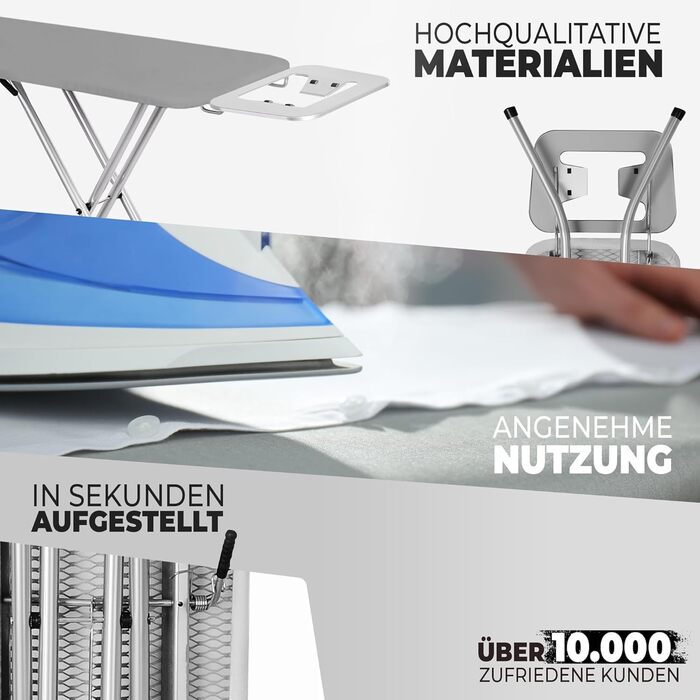 Прасувальна дошка STAHLMANN® 105x30 з неслизькими ніжками – міцна та стійка – Made in EU