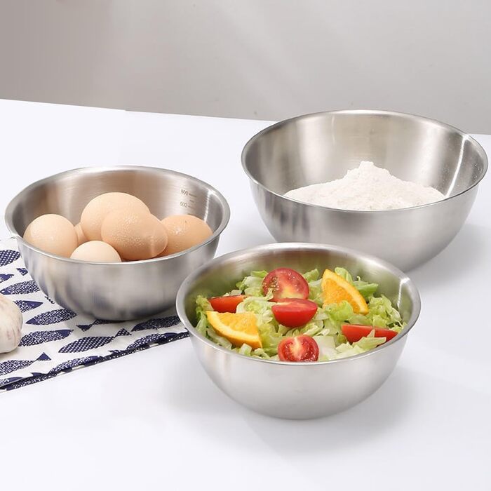 Набір мисок з нержавіючої сталі WANBY (8 шт, 800 мл) - нержавіюча сталь 304, легкі, міцні, безпечні, для їжі, миття в посудомийній машині