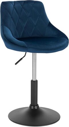 WOLTU Adjustable Swivel Bar Stool with Backrest - Dark Green Velvet Padded Chair
