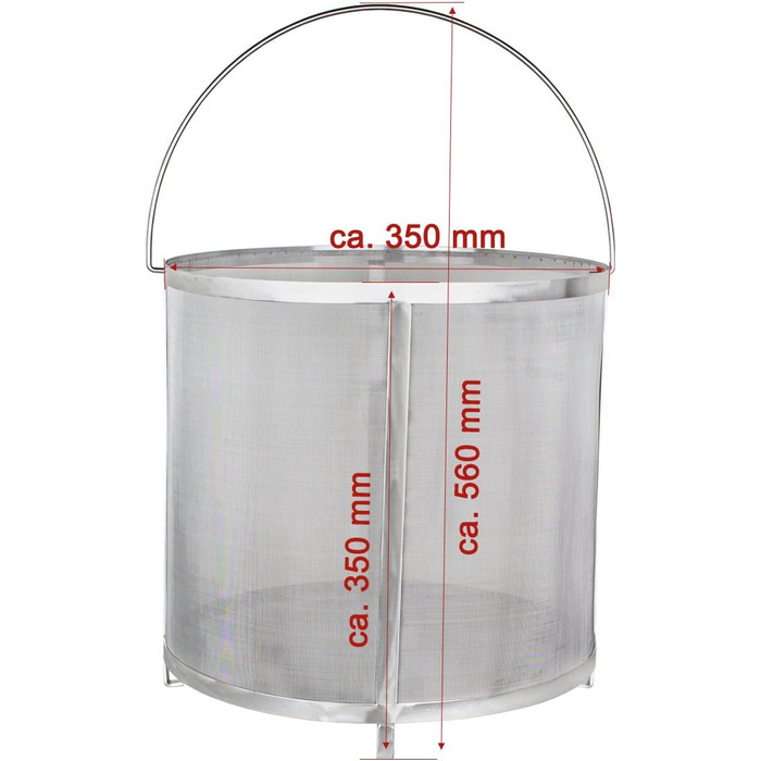 Beeketal 'BBF-1' Beer Hop Filter Fine Mesh Strainer made of stainless steel with a very fine 300 micron mesh (approx. 350 x 150 x 150 mm), beer filter e.g. for clarifying mash residues, with a holder for hanging (for placing (350 x 350 x 350 mm), Bbf-2 (for placing))
