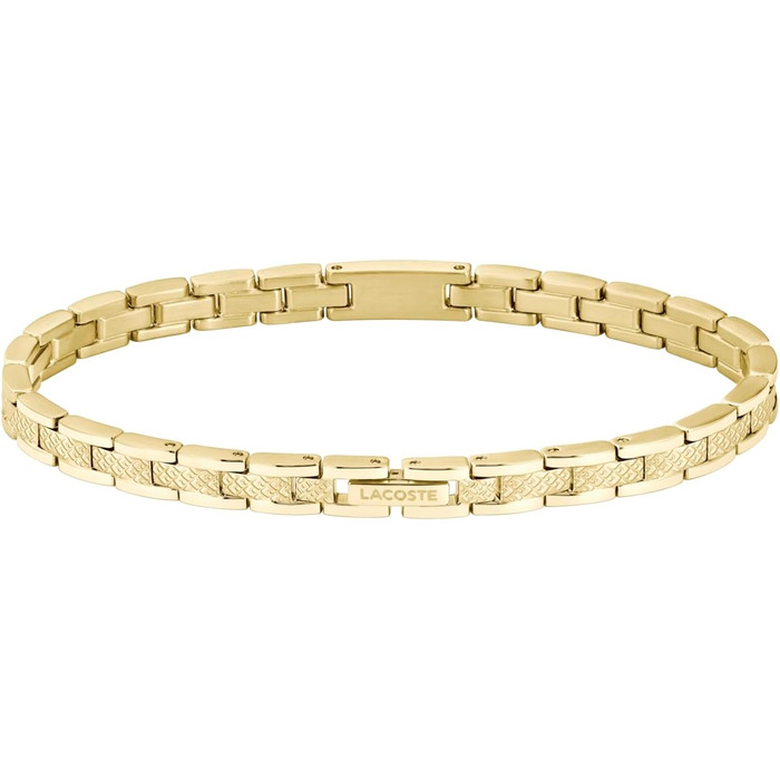 Браслет Lacoste MetroPole з застібкою-кнебелем, візерунок petit piqué, золото (для жінок)