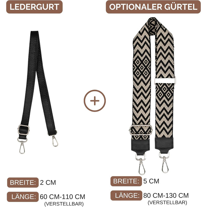 Жіноча сумка Brise Art Lucia з екошкіри, італійського виробництва: сумка через плече, поясна, 3 відділення (Чорний)