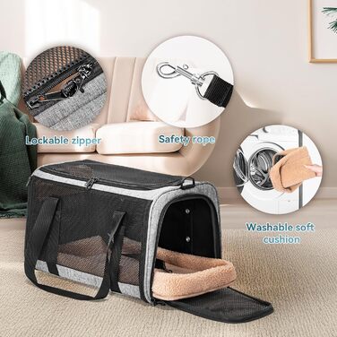 Транспортний бокс для кота/собаки Petsfit - складаний, сірий, M (48 x 30,5 x 30,5 см)