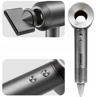 Професійний фен для волосся Dryer 6в1, 1600 Вт, з іонізацією та дифузором, сріблястий