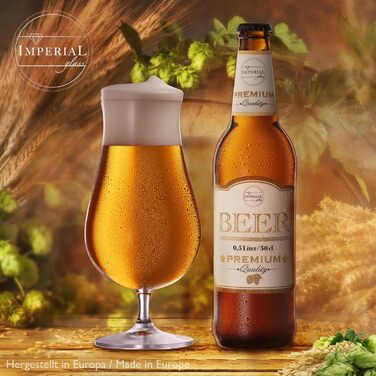 Набір пивних келихів Pilsner 500 мл (6 шт) Crystalline Glass - Келихи для пива, пивні тульпи 0.5 л