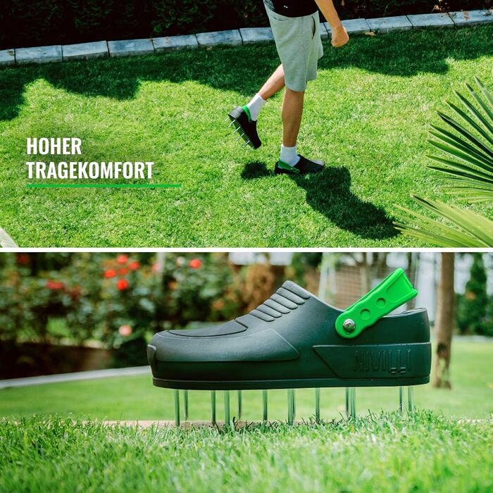 Nivilli AIR - Nail Clog, lawn aerator shoes for easy aeration or scarifying of the lawn. (SMALL 39-43)