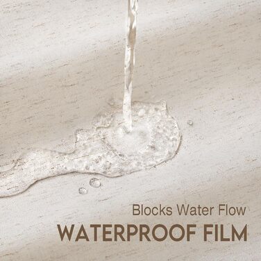 Штора для душу льон 180x200 см, Бохо стиль, водонепроникна, анти-грибок, біла - для ванної кімнати