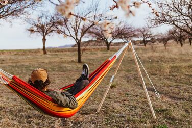 AMAZONAS Wood – Flexible hammock stand made of ash wood, 100 kg load capacity, ideal for a tree or suspension point