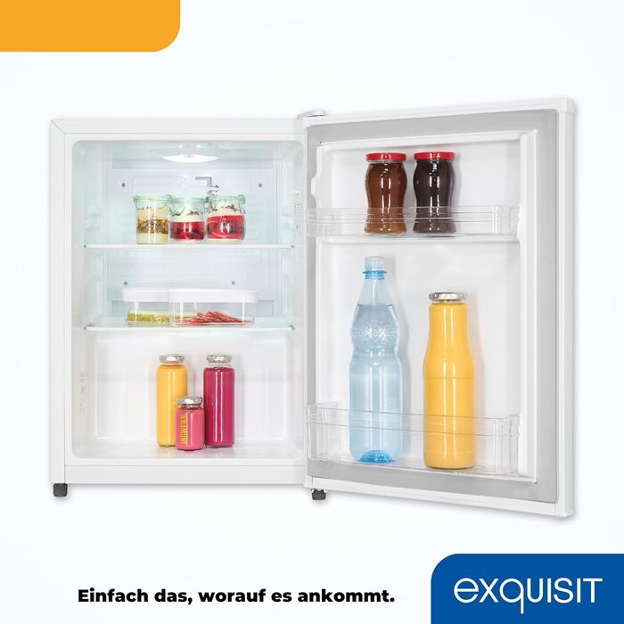 Exquisit KB505-V-040E: Міні-холодильник 40л, білий, ширина 45см, висота 51см, двері відкриваються зліва/справа