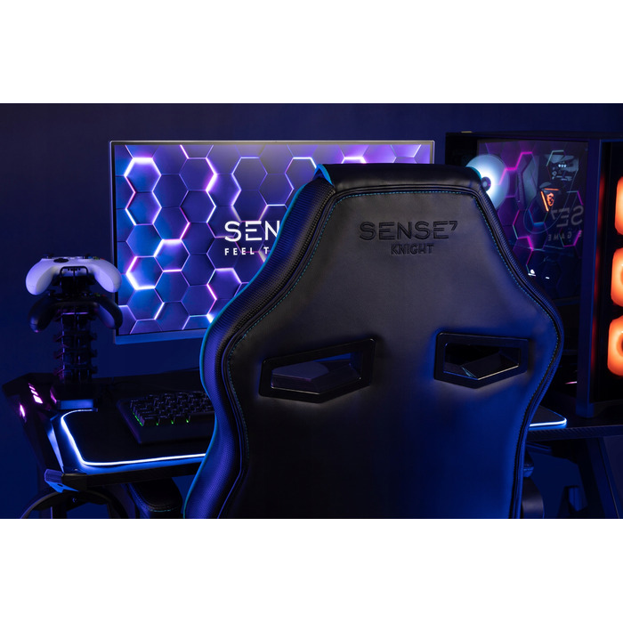 Ігрове крісло Sense7 Knight, тканина, чорне