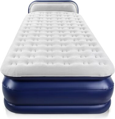 Надувна матрац KMZ з електричним насосом, подвійна висота, для дому, подорожей та кемпінгу. Міцна надувна ліжко - односпальна