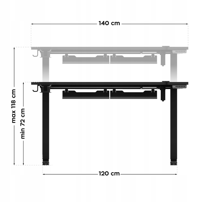 Електричний стіл Huzaro Hero 8.7 RGB LED