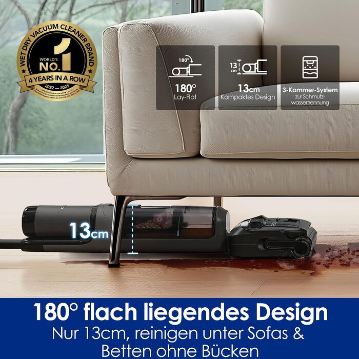 Вертикальний миючий пилосос Tineco Floor One S6 Stretch з функцією самоочищення