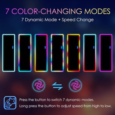 Дзеркало для тіла LVSOMT з підсвічуванням RGB, 120x40 см, настінне, для спальні, LED, сучасне, прямокутне, дзеркало над дверима