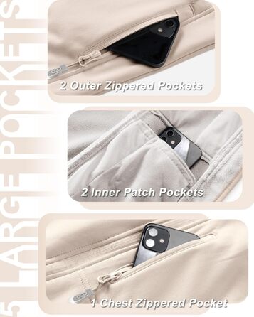 Жіночий софтшеллова жилетка 33000ft з капюшоном, флісовою підкладкою та 5 кишенями для їзди на конях, бігу, хайкінгу (4XL, світло-кахкі)