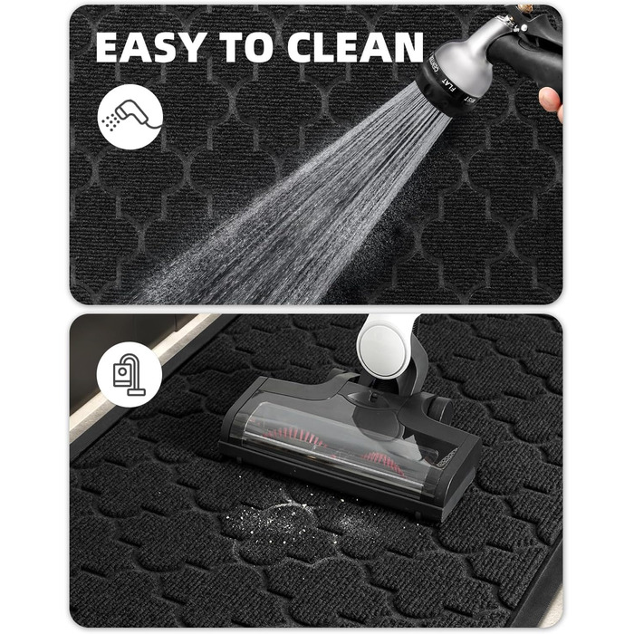 Килимок для дому та вулиці, чорний, 44x76 см - антиковзаюче покриття для входу, порогу, тераси