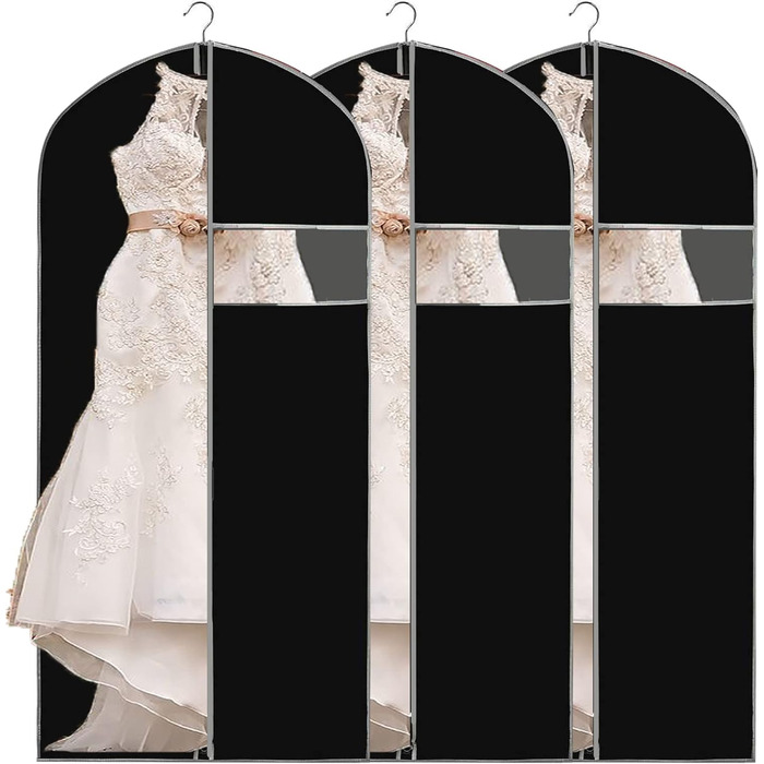 Чохли для одягу, дихаючі, 100 см (4 шт) для піджаків, костюмів, пальто. Захисні мішки для зберігання з прозорим вікном, антипилові.
