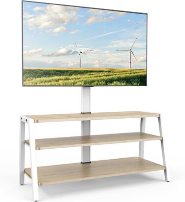 FITUEYES TV Stand with Mount - Adjustable Height Wood TV Console for 37-70 Inch TVs (VESA 600x400)