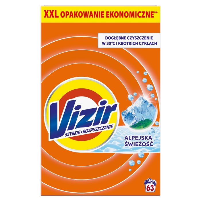 Пральний порошок Vizir Альпійська свіжість, XXL упаковка, 3,46 кг (63 прання)