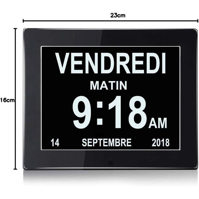 SENXINGYAN 8-Inch Digital Clock, Alarm Clock, Calendar for Seniors & Dementia Patients (e.g., Alzheimer's) with Reminder Function